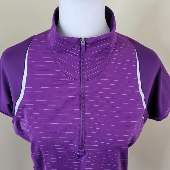 Cutter & Buck Drytec UPF 50+ Short Sleeve Elite Contour Mock Jersey Shirt Size M - Picture 6 of 13